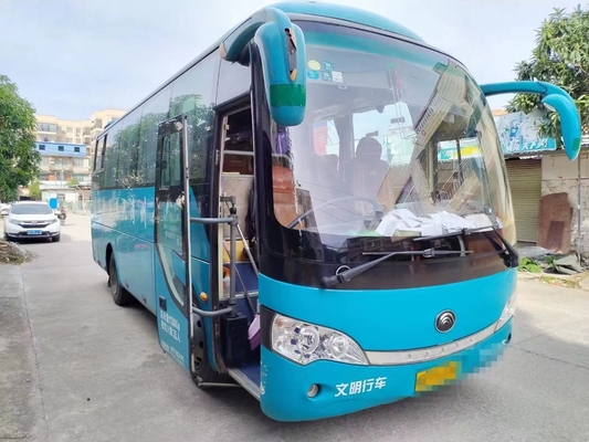 Bus Bekas Yutong ZK6808 Mesin Diesel Suspensi Pegas Pelat 35 kursi