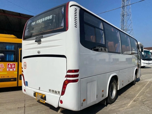 Bus Mewah Bekas 32 Kursi Second Hand Higer Coach Bus KLQ6796 Mesin Yuchai Warna Putih