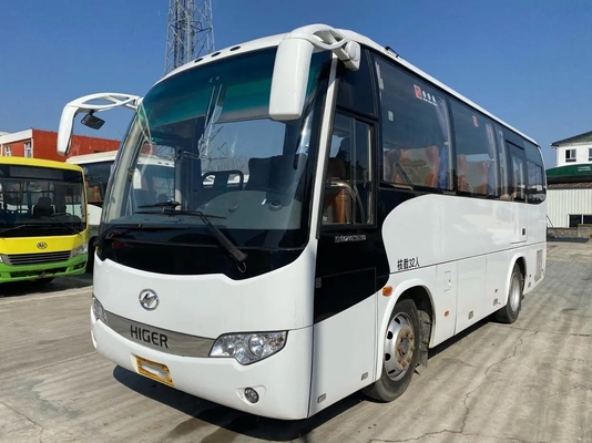 Bus Mewah Bekas 32 Kursi Second Hand Higer Coach Bus KLQ6796 Mesin Yuchai Warna Putih