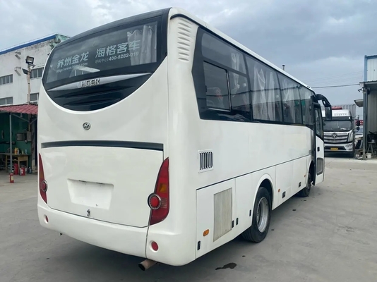 Bus Penumpang Bekas 30 Kursi Penyegel Jendela Mesin Yuchai 2 + 2 Tata Letak Kursi AC Digunakan Higer KLQ6755