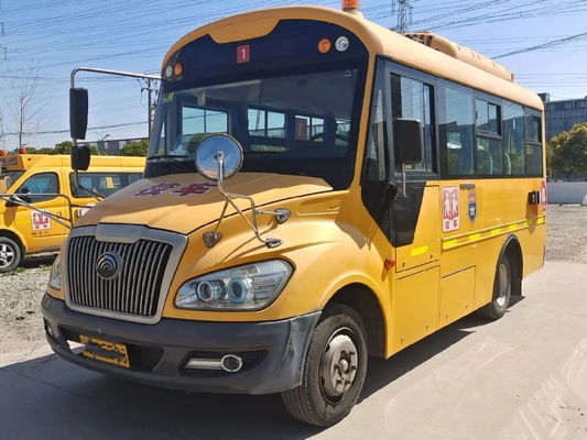 Bus Sekolah Bekas Warna Kuning 27 Kursi Jendela Geser Mesin Depan Dengan A / C Bus Yutong Bekas ZK6609