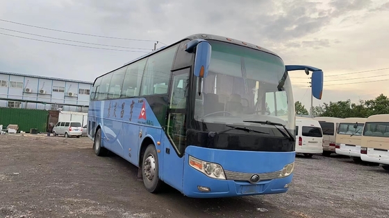 Mikrobus Bekas 60 Kursi 2 + 3 Tata Letak Kursi Mesin Yuchai AC Warna Biru Digunakan Bus Tong Muda ZK6107