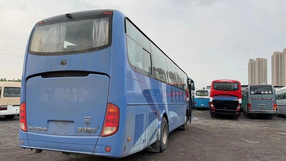 Mikrobus Bekas 60 Kursi 2 + 3 Tata Letak Kursi Mesin Yuchai AC Warna Biru Digunakan Bus Tong Muda ZK6107