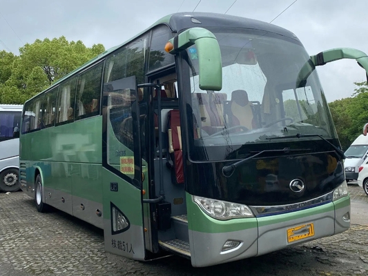 Bus Mewah Bekas 51 Kursi Warna Hijau 12000kg Berat Curb EURO IV Yuchai Engine Kinglong Bus XMQ6113 LHD/RHD