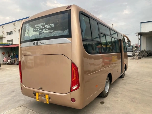 Digunakan Mini Bus Pintu Ayun Eksternal 25 Kursi Jendela Geser Mesin Depan Dengan A / C 2nd Hand Zhongtong Lck6660d