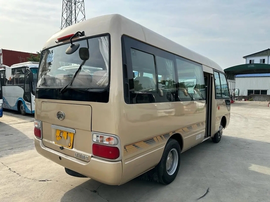 Dealer Minibus Bekas EURO IV 19 Kursi Warna Sampanye Mesin Yuchai 6 Meter Pintu Lipat Bus Ankai Bekas HK6606