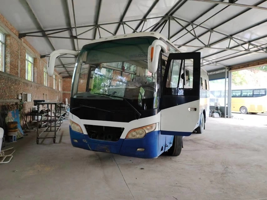 Mesin Depan Shuttle Bus Bekas 41 Kursi Jendela Geser AC Leaf Spring 2nd Yutong Minibus ZK6892D