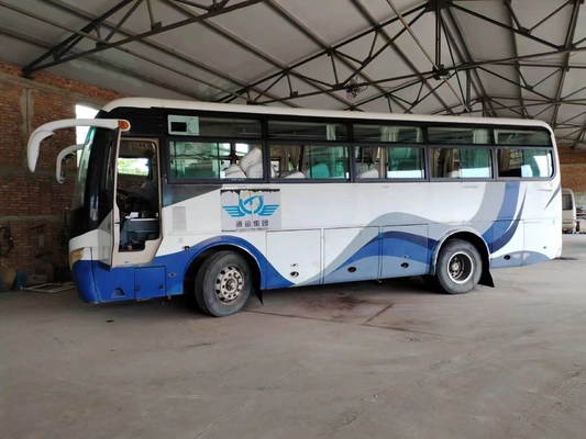 Mesin Depan Shuttle Bus Bekas 41 Kursi Jendela Geser AC Leaf Spring 2nd Yutong Minibus ZK6892D
