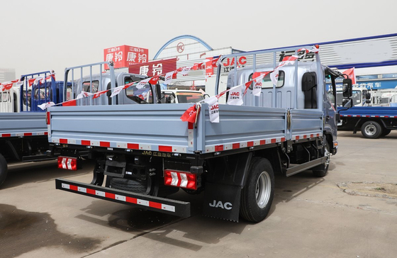 Box Cargo Truck JAC 4*2 Light Truck Flat Bed 6 Wheels Single Axle 4 Meter Box Panjang