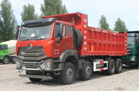 Sino Truck 60t Dumper Power Mesin Diesel 440hp Hohan Tipper 8×4 Pengangkutan Pertambangan