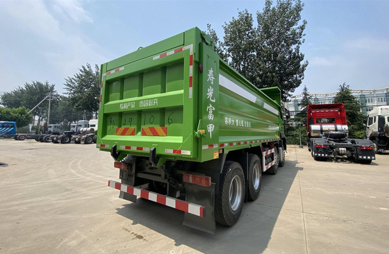 Howo 8x4 Dump Truck 340hp Pengangkutan Limbah Konstruksi Perkotaan 12 Roda Spring Daun