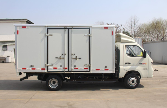 Mini Box Truck 3,7 Meter Van Box Dengan 2 Pintu Kabin Tunggal Dengan A/C Mesin Bensin 6 Ban