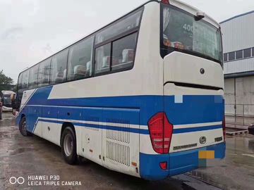 Diesel LHD Yutong Digunakan Coaster Bus 55 Kursi Bus Biru Putih 2014 Tahun ZK6118