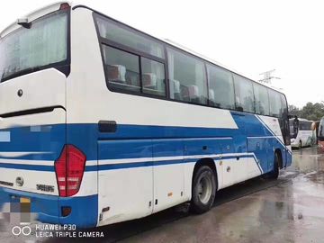 Diesel LHD Yutong Digunakan Coaster Bus 55 Kursi Bus Biru Putih 2014 Tahun ZK6118