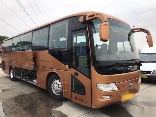 BJ6113 Bus Pelatih Bekas FOTON Merk 51 Kursi Pintu Tunggal Kilometer Rendah Euro IV Drive Tangan Kiri