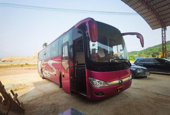 Bus Wisata Bekas Yutong Merek ZK6116 48 Kursi Pintu Ganda Bus Penumpang Airbag Chassis Nude Packing Kiri Kemudi