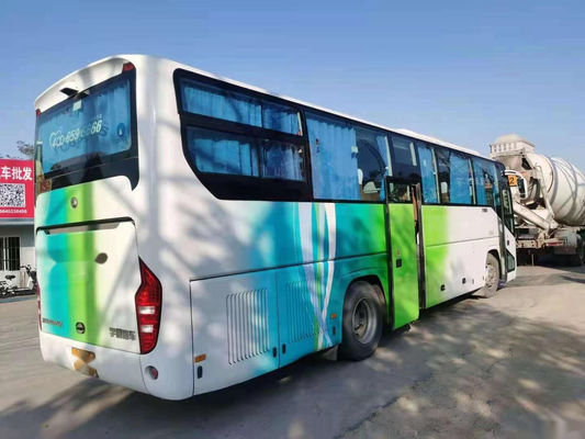 Bus Yutong Bekas ZK6110 Kemudi Kiri 48 Kursi Pintu Ganda Mesin Belakang Yuchai Kilometer Rendah Bus Tur Bekas