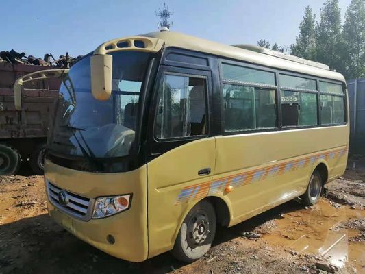 Mini Bus Bekas Yutong ZK6608 19 Kursi Sasis Baja Mesin Depan Bus Pelatih Bekas Kemudi Kiri Kilometer Rendah
