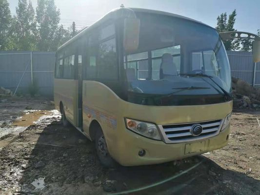 Mini Bus Bekas Yutong ZK6608 19 Kursi Sasis Baja Mesin Depan Bus Pelatih Bekas Kemudi Kiri Kilometer Rendah