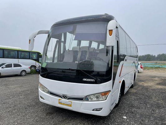 Bus Kinglong Bekas XMQ6859 37 Kursi Sasis Baja Satu Pintu Mesin Belakang Yuchia Euro III Bus Tur Bekas
