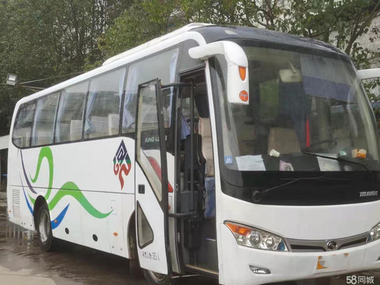 Bus Kinglong Bekas XMQ6859 35Seats Steel Chassis Digunakan Bus Wisata Satu Pintu Mesin Belakang Euro III