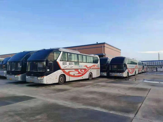 Bus Kinglong Bekas 55 Kursi Kaca Depan Ganda Bus Tur Bekas Chassis Airbag Kilometer Rendah