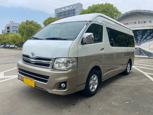 kualitas  Toyota Hiace 13-Seater Left-Hand Drive Electric Mid-Door Euro 4 Standard Champagne Gold Minibus pabrik