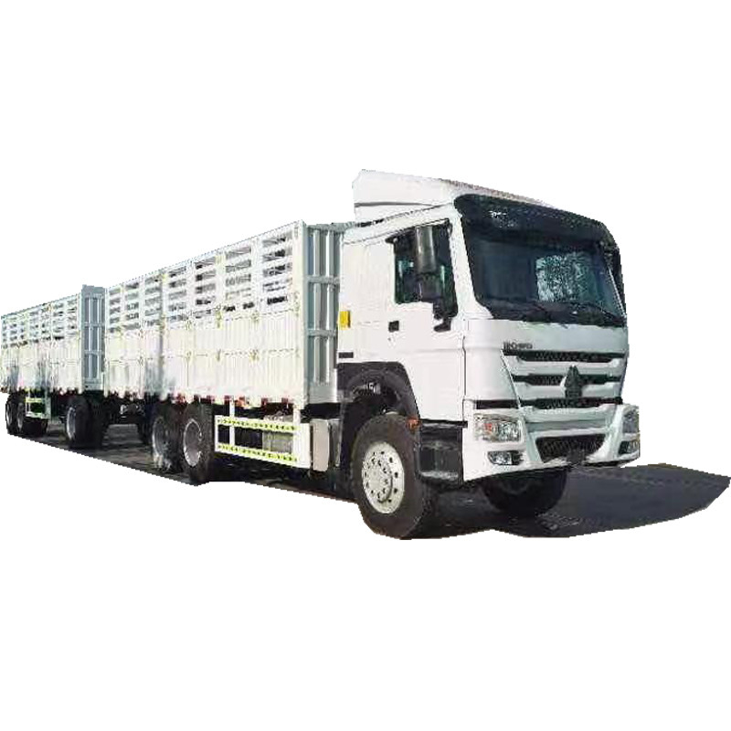2 Truk Kargo Vans Euro Ii Howo Truk Kargo Kuat 420hp Truk Trailer Pagar Ganda