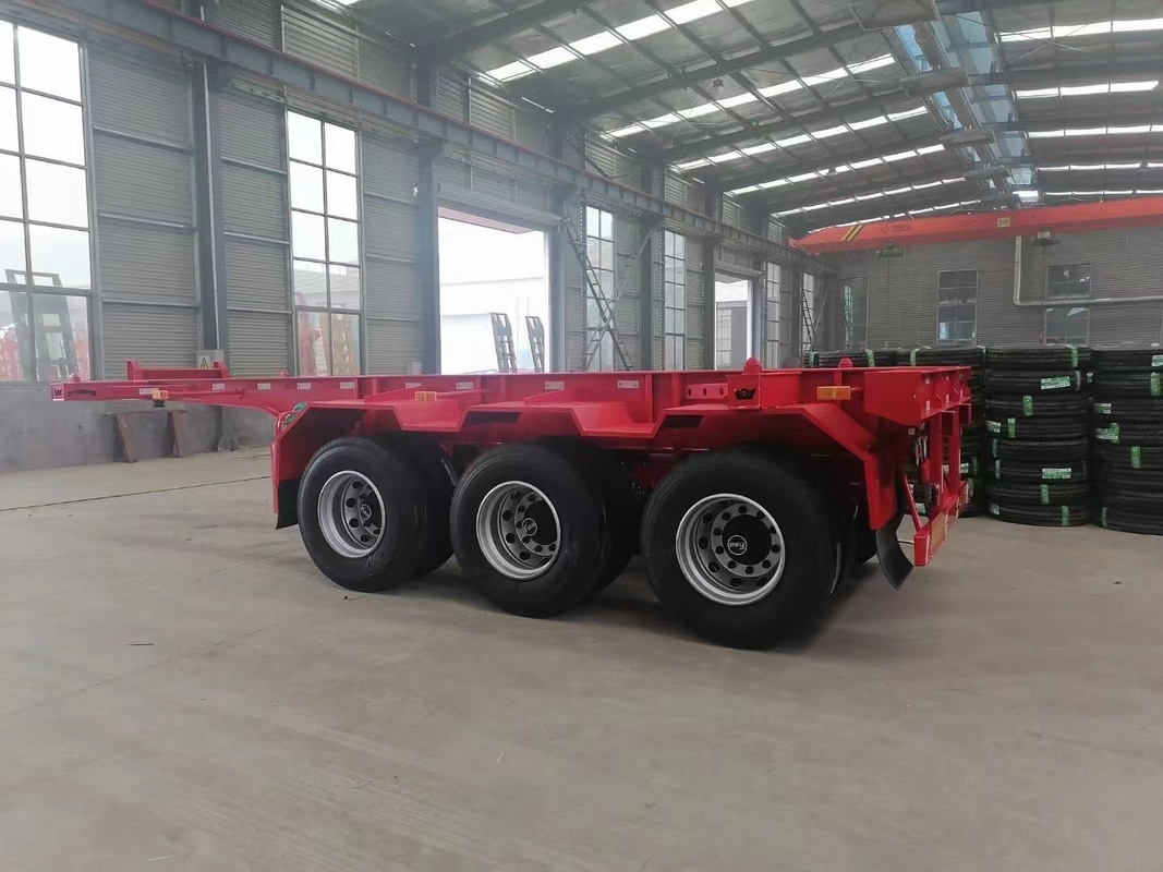 Trailer Platform Semi Trailer Tiga Gandar Baru Buatan China