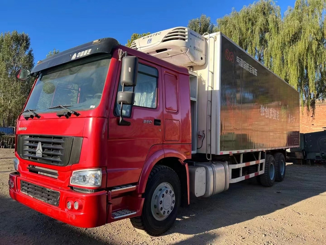 HOWO 10 Roda 6 * 4 Truk Kulkas Bekas Freezer Truk Kontainer Berpendingin Dijual