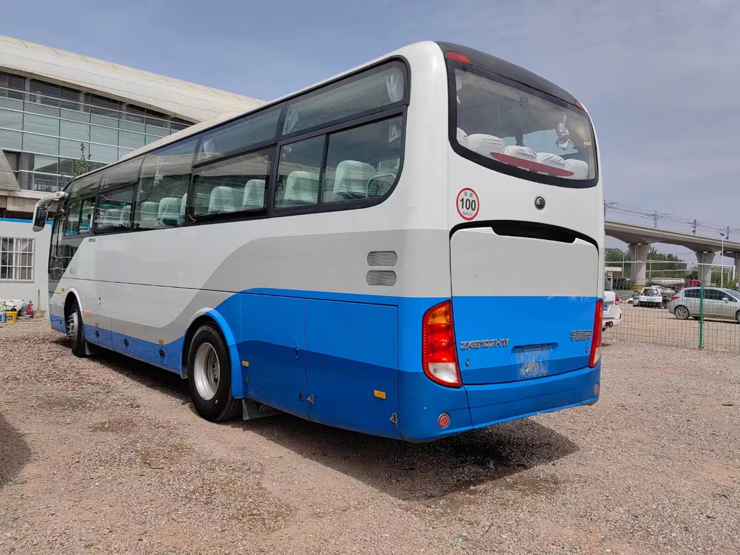 ZK6107 Satu Pintu Bus Pelatih Yutong Bekas 47 Kursi Drive Tangan Kiri Penumpang