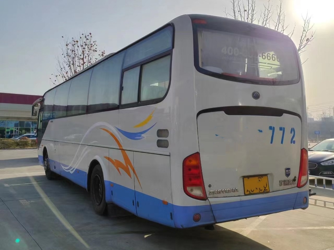 Bus Diesel Bekas Bus Steeing Kanan Yutong Zk6110 2 + 3 tata letak 62 kursi Bus Mesin Yuchai Belakang