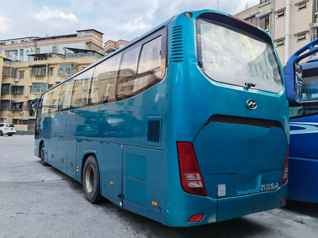 Bus Turis Bekas Leaf Spring Bush Bus Penumpang Satu Pintu 47 Kursi Mesin Belakang Bus Wisata