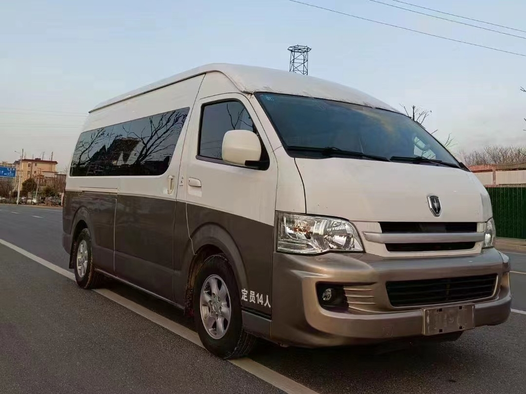 2nd Hand Mini Bus 14 Seats Front Engine Menggunakan Bensin Bekas Golden Cup SY6548 Mini Van