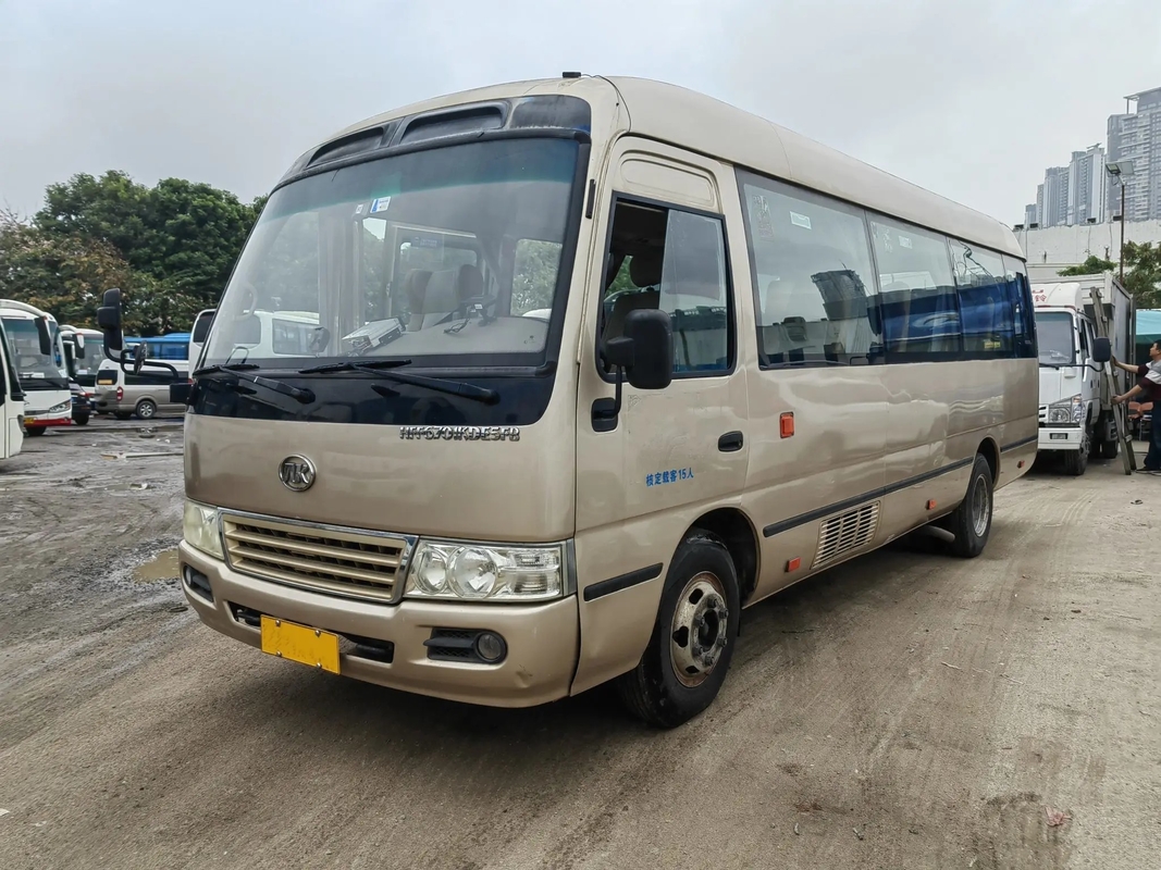 2nd Hand Mini Bus 15 Kursi Pintu Ayun Eksternal Warna Sampanye 7 Meter Bus Wisata Ankai HFF6701