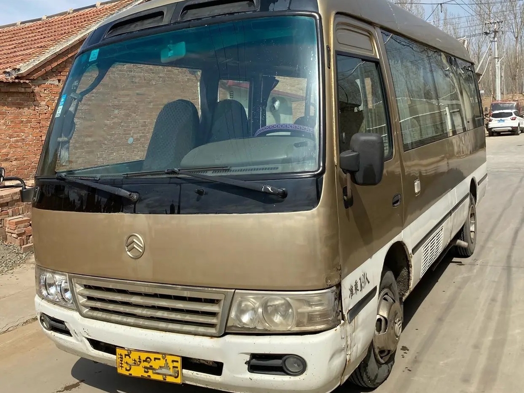 Pintu Ayun Eksternal Pelatih Mini Bekas 19 Kursi Mesin Depan EURO III Digunakan Golden Dragon XML6601