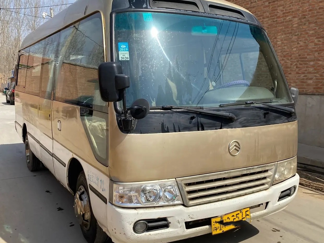 Pintu Ayun Eksternal Pelatih Mini Bekas 19 Kursi Mesin Depan EURO III Digunakan Golden Dragon XML6601