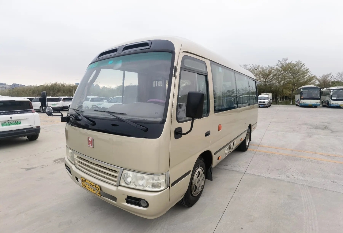 2nd Hand Mini Bus Champagne Color 19 Seats Front Engine Floding Door 6 Meter Bekas JMC Coaster JX6602