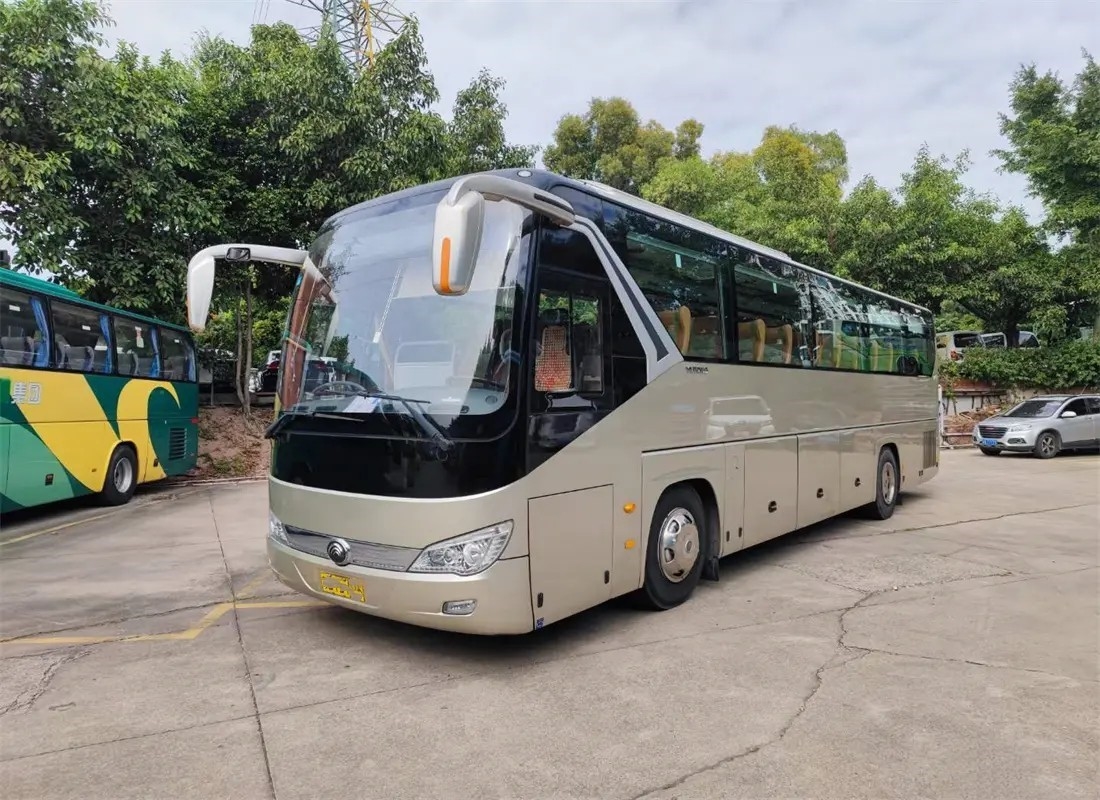 Bus Jarak Jauh Pintu Ganda 46 Kursi 11 Meter Dekorasi Interior Mewah Digunakan Bus Tong Muda ZK6119