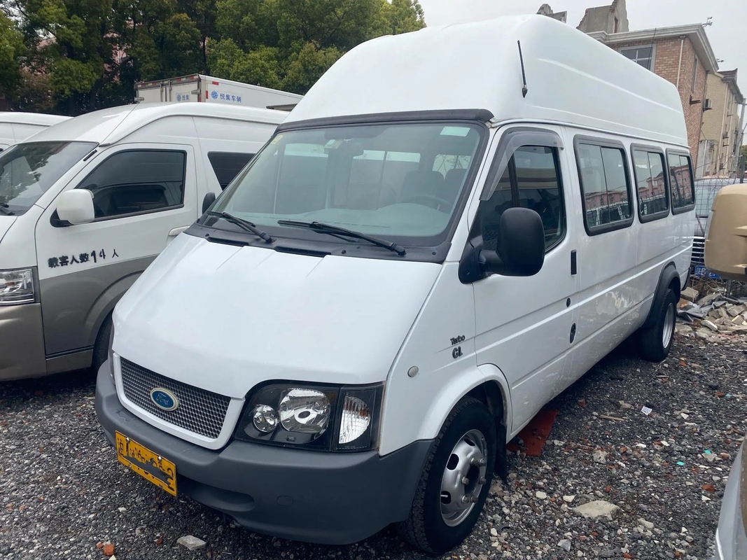 Bus Mini Bekas EURO IV 17 Kursi Atap Tinggi Mesin Depan 6 Meter Jendela Geser Tangan Kedua Ford Tansit JX6600