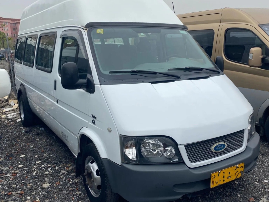 Bus Mini Bekas EURO IV 17 Kursi Atap Tinggi Mesin Depan 6 Meter Jendela Geser Tangan Kedua Ford Tansit JX6600