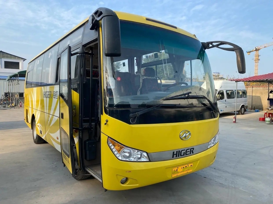 Mesin Yuchai Bus Kota Bekas 4 Silinder 31 Kursi Jendela Geser Pintu Ayun Eksternal Digunakan KLQ6755