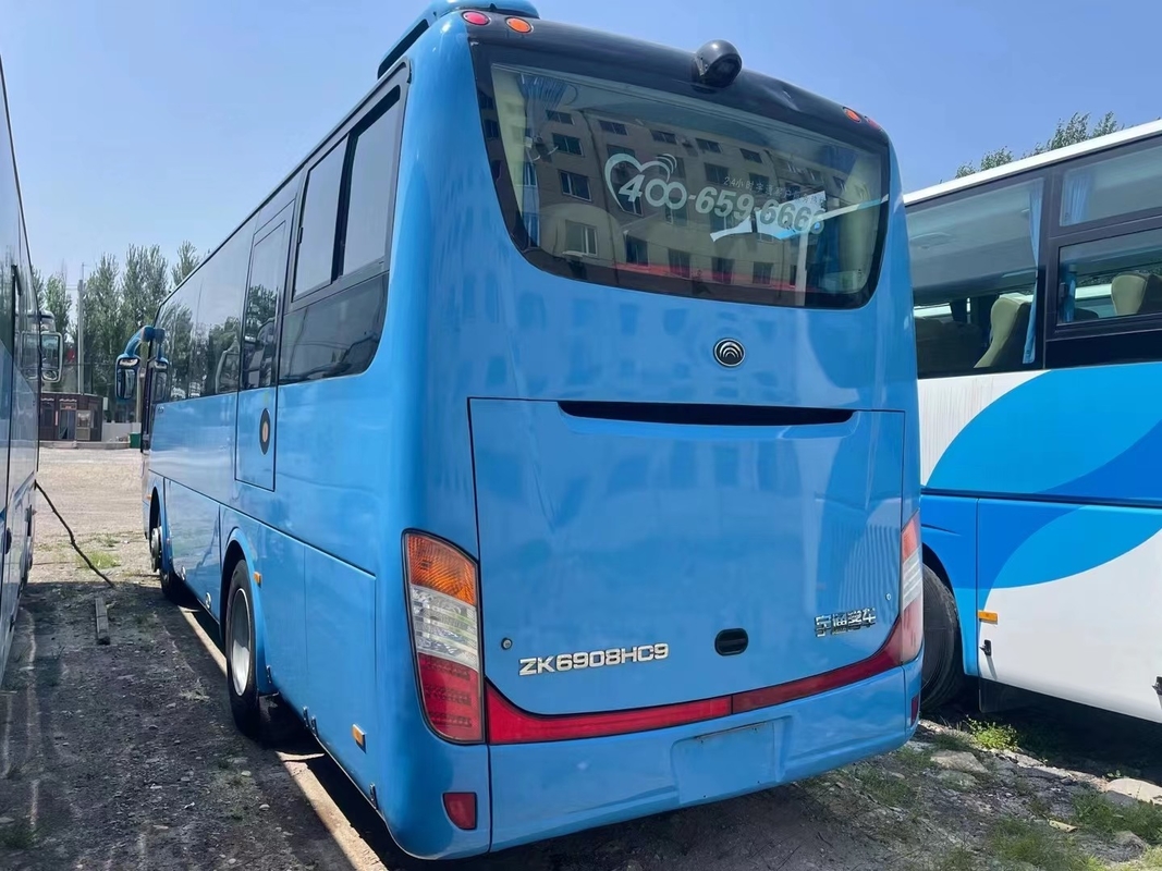 Bus Bekas Dan Pelatih 39 Kursi Mesin Yuchai 245hp 2015 Tahun Warna Biru Mesin Langka Young Tong ZK6908