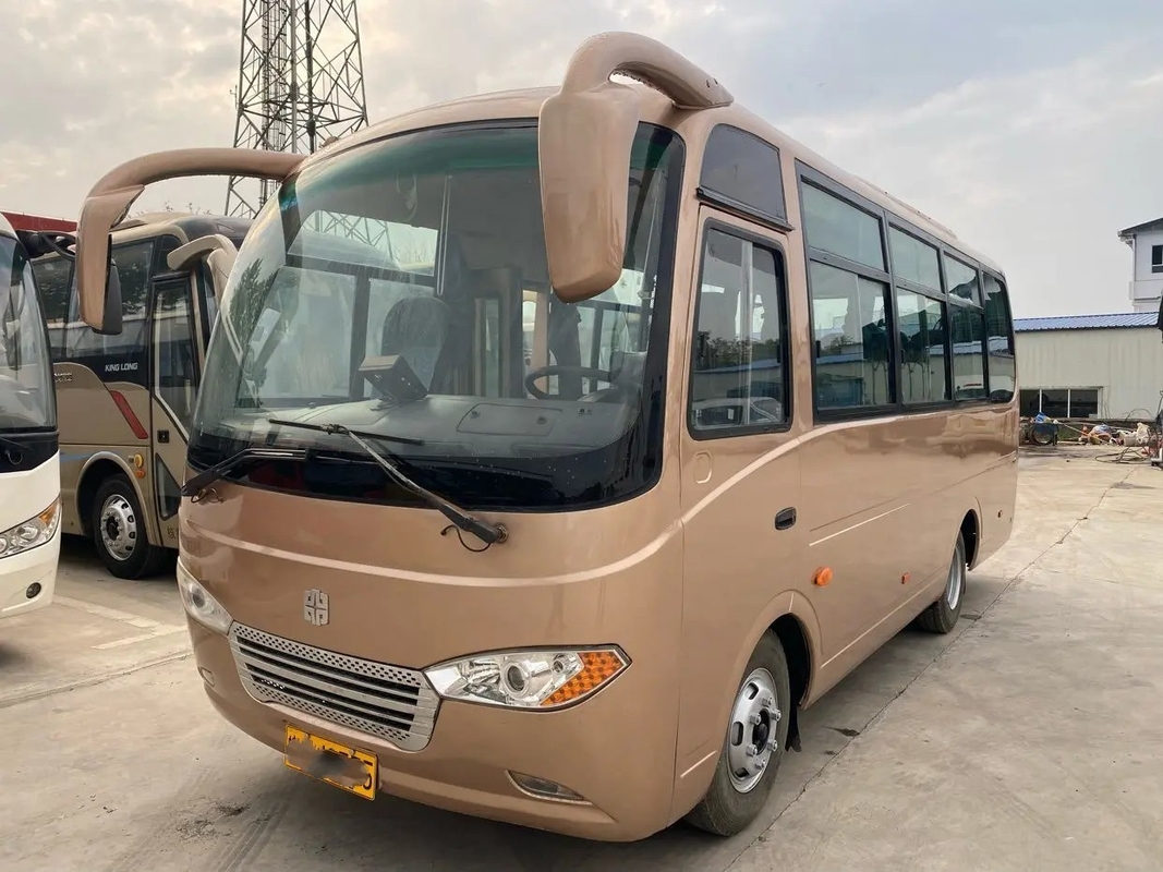 Digunakan Mini Bus Pintu Ayun Eksternal 25 Kursi Jendela Geser Mesin Depan Dengan A / C 2nd Hand Zhongtong Lck6660d