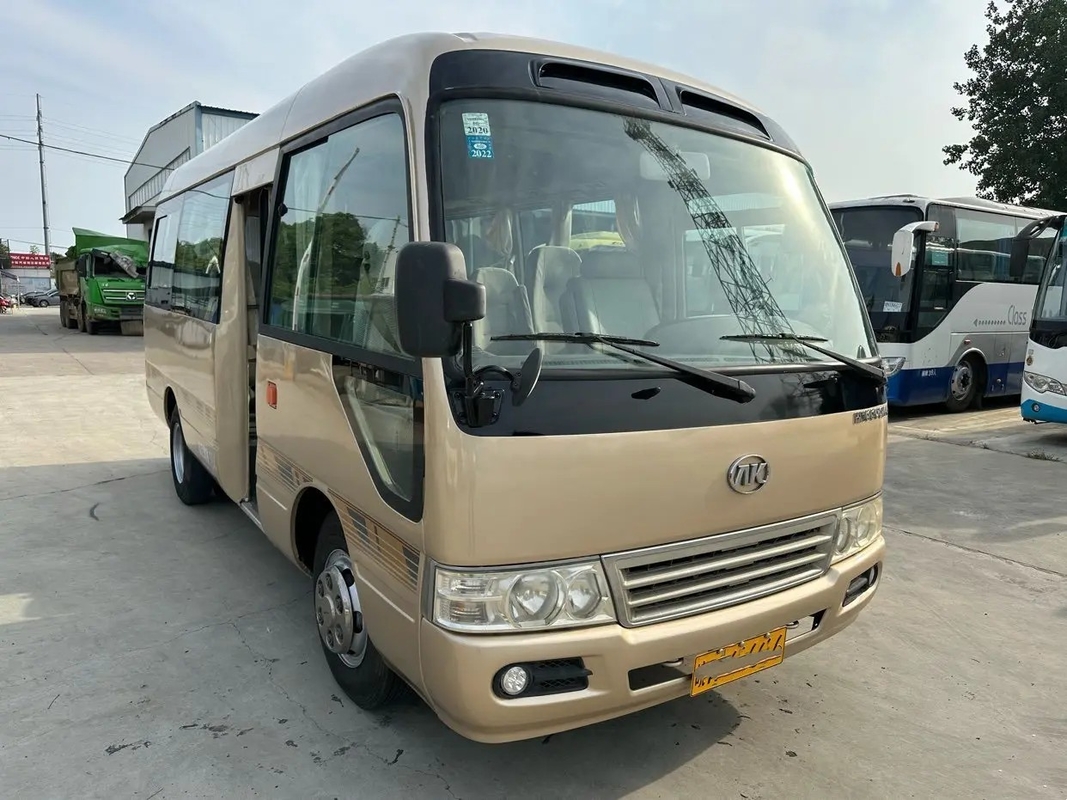 Dealer Minibus Bekas EURO IV 19 Kursi Warna Sampanye Mesin Yuchai 6 Meter Pintu Lipat Bus Ankai Bekas HK6606