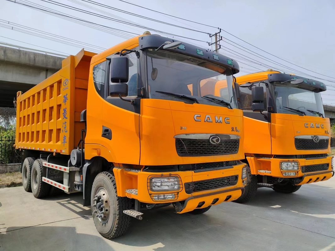 Truk Dump Komersial Bekas 316hp 6 × 4 Drive Model 10 Ban CAMC Heavy Duty Dump Truck Flat Head