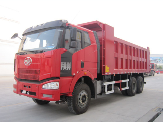 Truk Dump Bekas 6×4 Drive Mode Flat Cabin EURO II Standar Emisi 6 Silinder FAW Tipper Truck RHD