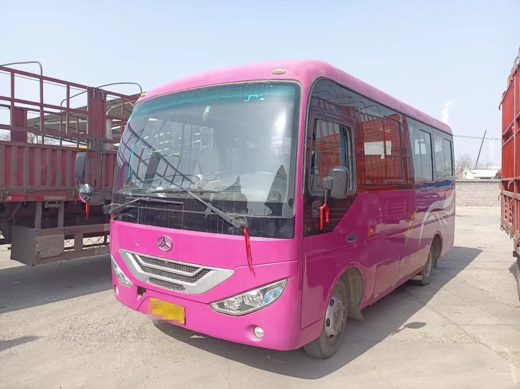 Van Antar-Jemput Bekas Mesin Depan 19 Kursi Pintu Lipat Sliding Windows RHD/LHD Mesin Isuzu 2nd Hand JMC Bus JMV6609