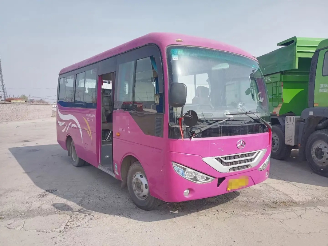 Van Antar-Jemput Bekas Mesin Depan 19 Kursi Pintu Lipat Sliding Windows RHD/LHD Mesin Isuzu 2nd Hand JMC Bus JMV6609