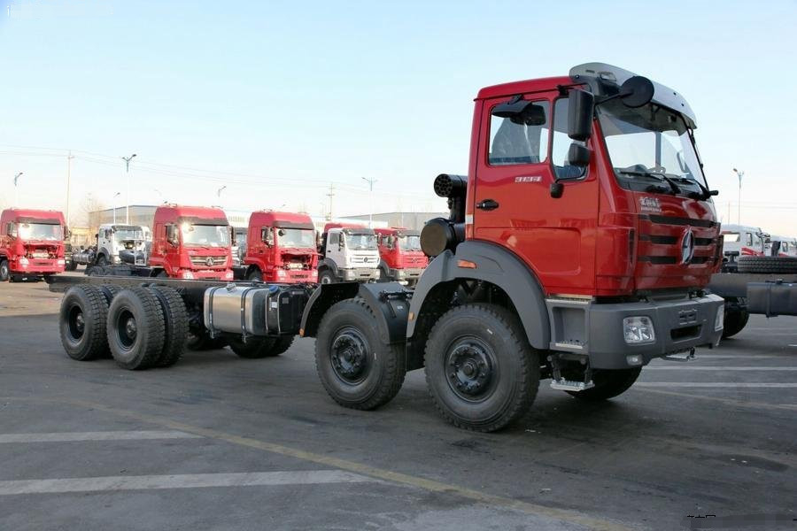 Beiben truk bekas truk kargo 8 * 4 Drive Mode 240hp Weichai mesin tugas berat